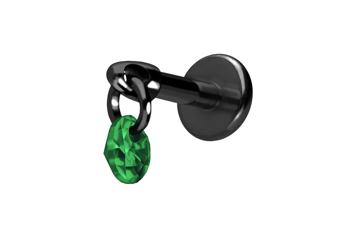 Titan Labret Piercing mit Innengewinde RUNDER KRISTALL